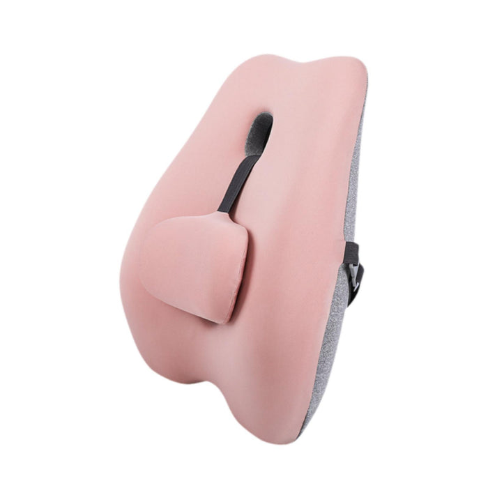 Lumbar Support Pillow Compact Seat Pillow for Home Long Sitting Office Chair Pink