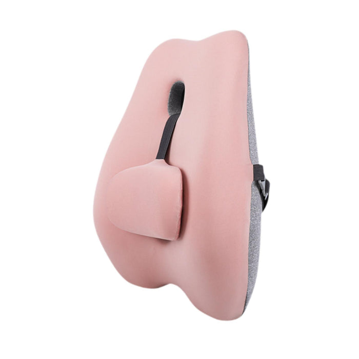 Lumbar Support Pillow Compact Seat Pillow for Home Long Sitting Office Chair Pink