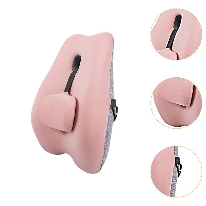 Lumbar Support Pillow Compact Seat Pillow for Home Long Sitting Office Chair Pink