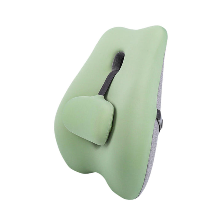 Lumbar Support Pillow Compact Seat Pillow for Home Long Sitting Office Chair Green