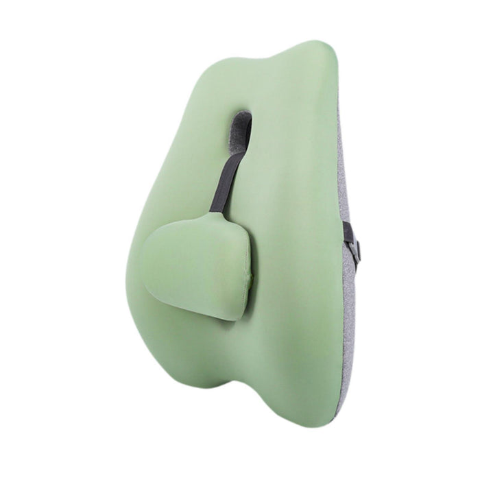 Lumbar Support Pillow Compact Seat Pillow for Home Long Sitting Office Chair Green