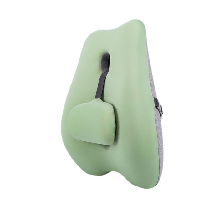 Lumbar Support Pillow Compact Seat Pillow for Home Long Sitting Office Chair Green