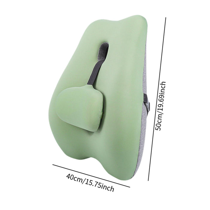 Lumbar Support Pillow Compact Seat Pillow for Home Long Sitting Office Chair Green