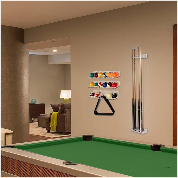 2x Pool Cue Rack Wall Mounted for Billiard Room Players Billiard Enthusiasts