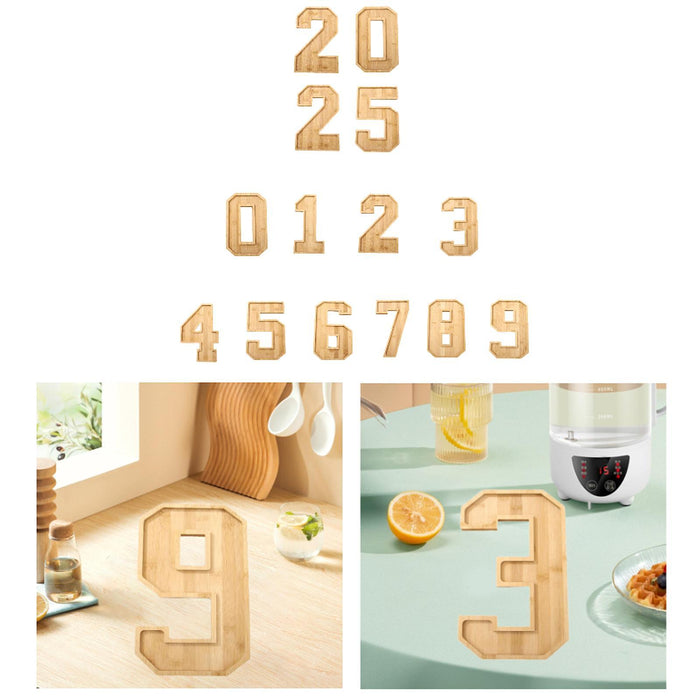 Wood Number Serving Tray Fillable Board Box for Candy Appetizer Dessert 2025