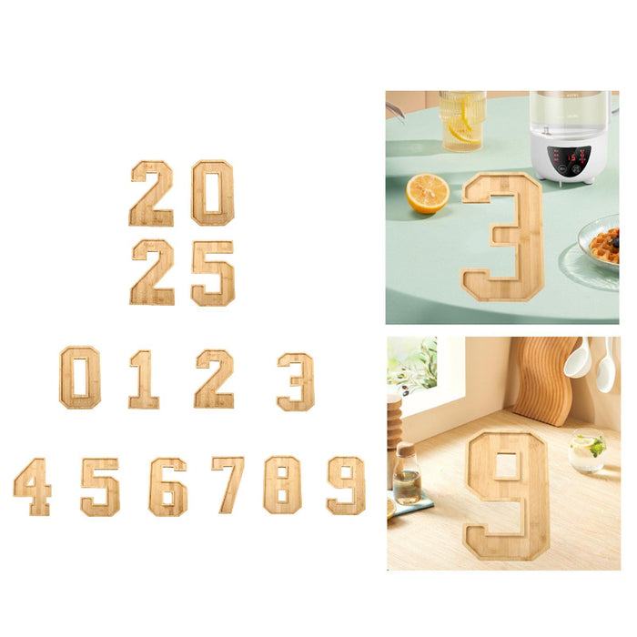 Wood Number Serving Tray Fillable Board Box for Candy Appetizer Dessert 2025