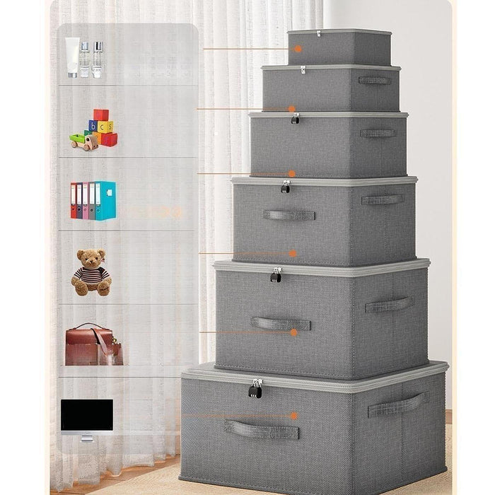 Storage Bin Decor Folding Storage Box with Lock for Playroom Bedroom Nursery 30cmx20cmx13cm