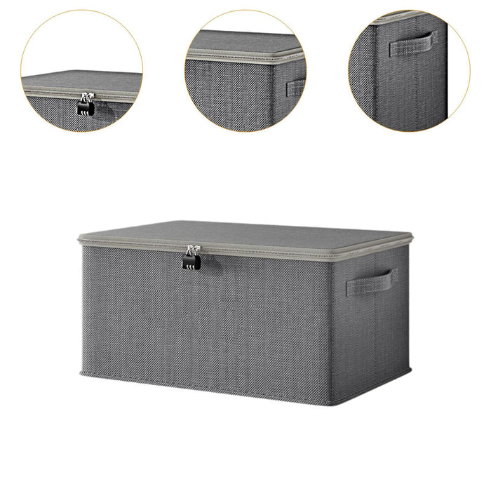 Storage Bin Decor Folding Storage Box with Lock for Playroom Bedroom Nursery 38cmx26cmx15cm