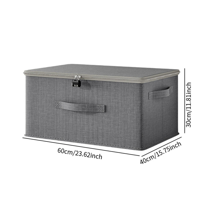 Storage Bin Decor Folding Storage Box with Lock for Playroom Bedroom Nursery 60cmx40cmx30cm