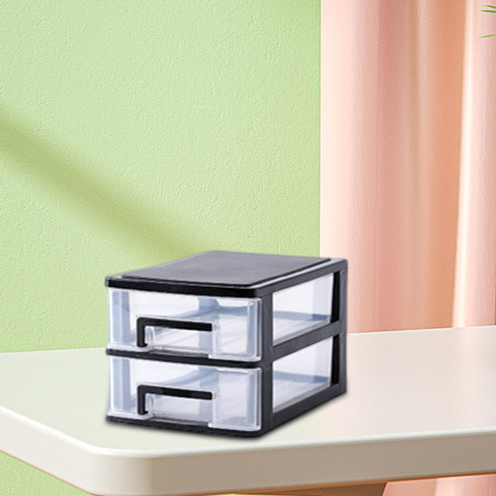 Tabletop Storage Drawers Multipurpose for Office Supplies Collection Kitchen 2 Layer