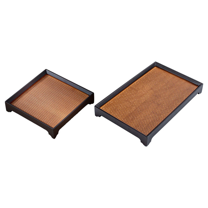 Bamboo Chinese Tea Tray Decorative Snack Plate for Household Office Teahouse 19cmx19cmx4cm