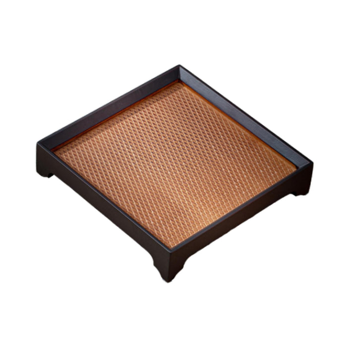 Bamboo Chinese Tea Tray Decorative Snack Plate for Household Office Teahouse 19cmx19cmx4cm