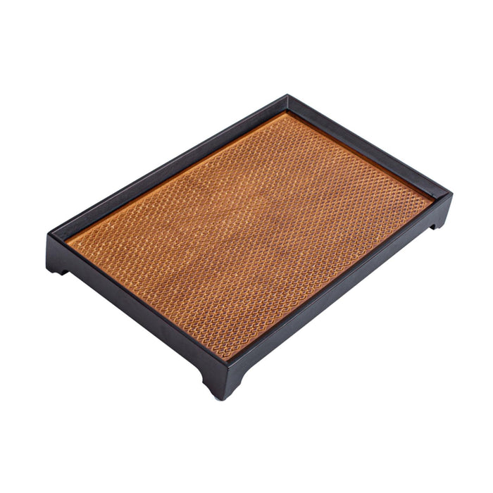 Bamboo Chinese Tea Tray Decorative Snack Plate for Household Office Teahouse 30cmx19cmx4cm