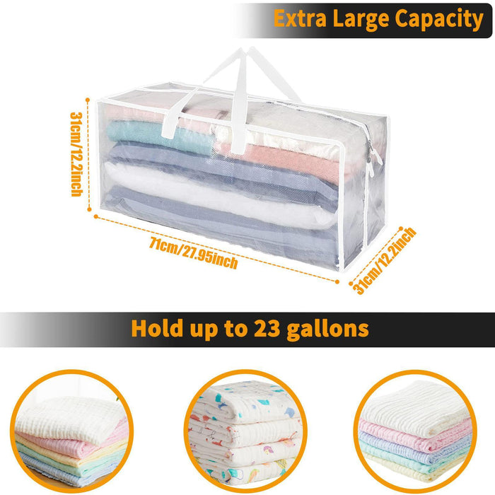 Heavy Duty Moving Bag Dorm Storage Bag for Clothing Storage Blanket Sundries Clear