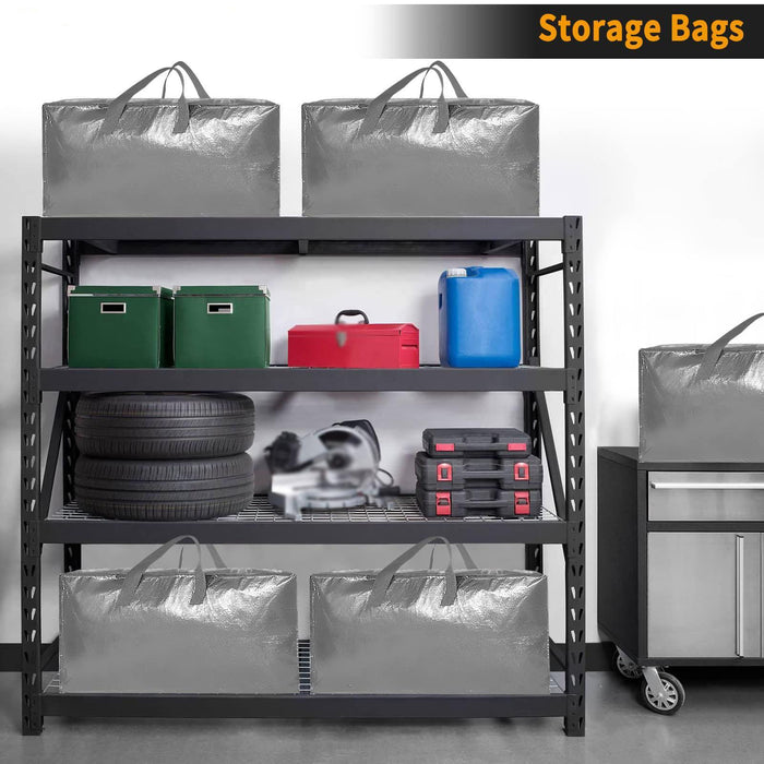 Heavy Duty Moving Bag Dorm Storage Bag for Clothing Storage Blanket Sundries Silver