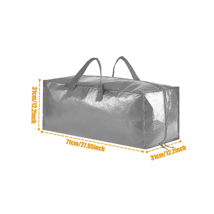 Heavy Duty Moving Bag Dorm Storage Bag for Clothing Storage Blanket Sundries Silver