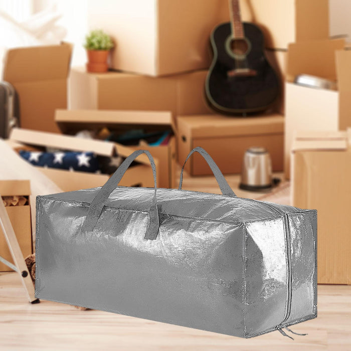 Heavy Duty Moving Bag Dorm Storage Bag for Clothing Storage Blanket Sundries Silver