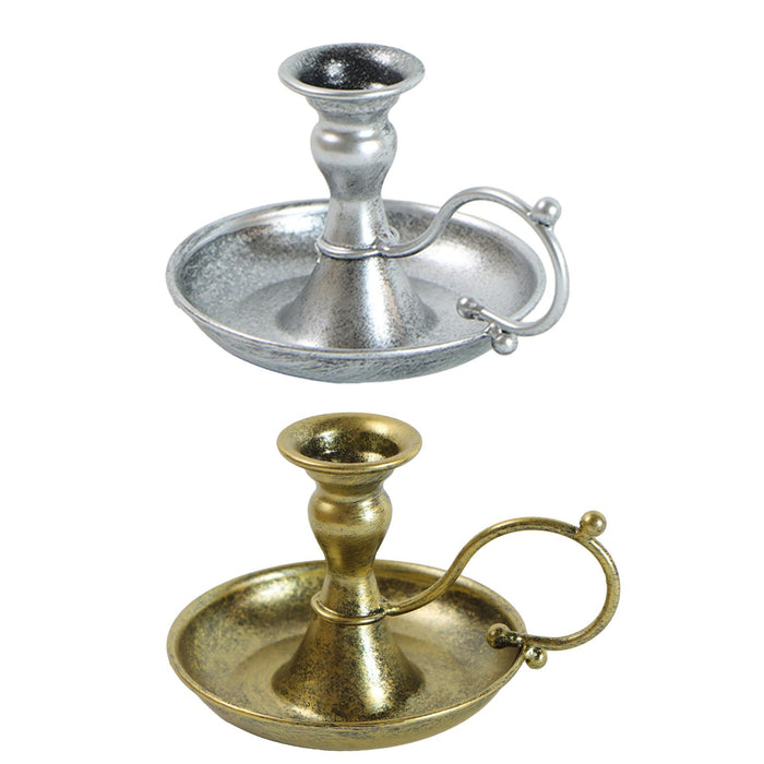 Taper Candle Holder Decorative Candle Stick Holders for Home Mantel Tabletop Silver