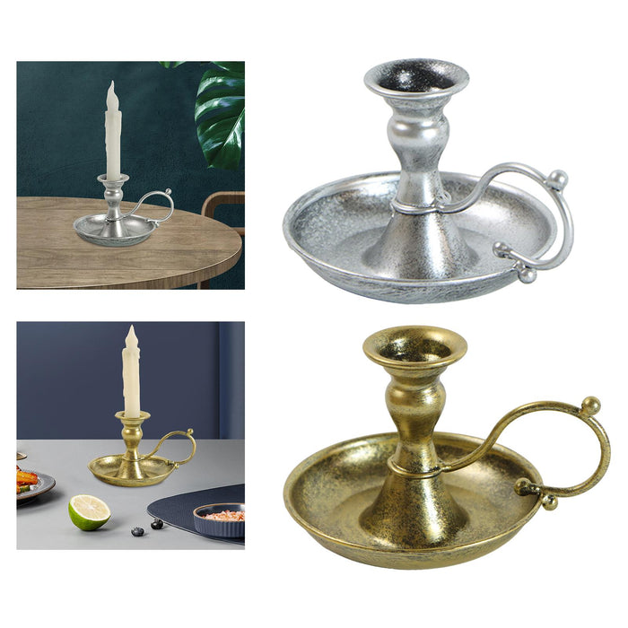 Taper Candle Holder Decorative Candle Stick Holders for Home Mantel Tabletop Silver