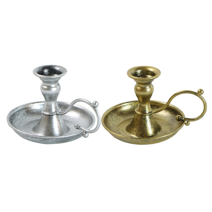 Taper Candle Holder Decorative Candle Stick Holders for Home Mantel Tabletop Silver