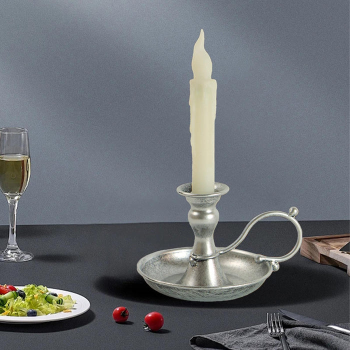 Taper Candle Holder Decorative Candle Stick Holders for Home Mantel Tabletop Silver