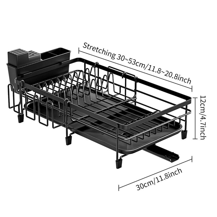 Retractable Dish Drying Rack Dish Drainer Stand for Apartment Plates Counter