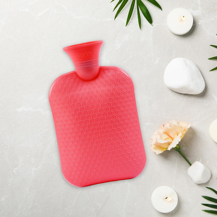 Hot Water Bottle Water Pouch Convenient Water Filling Portable Hot Water Bag Red