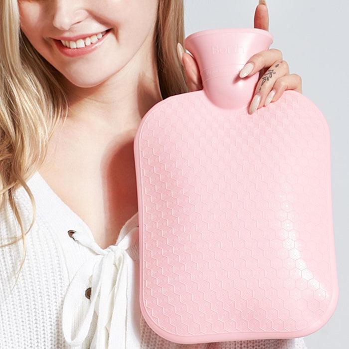 Hot Water Bottle Water Pouch Convenient Water Filling Portable Hot Water Bag Pink