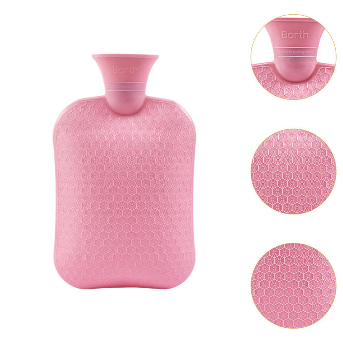 Hot Water Bottle Water Pouch Convenient Water Filling Portable Hot Water Bag Pink