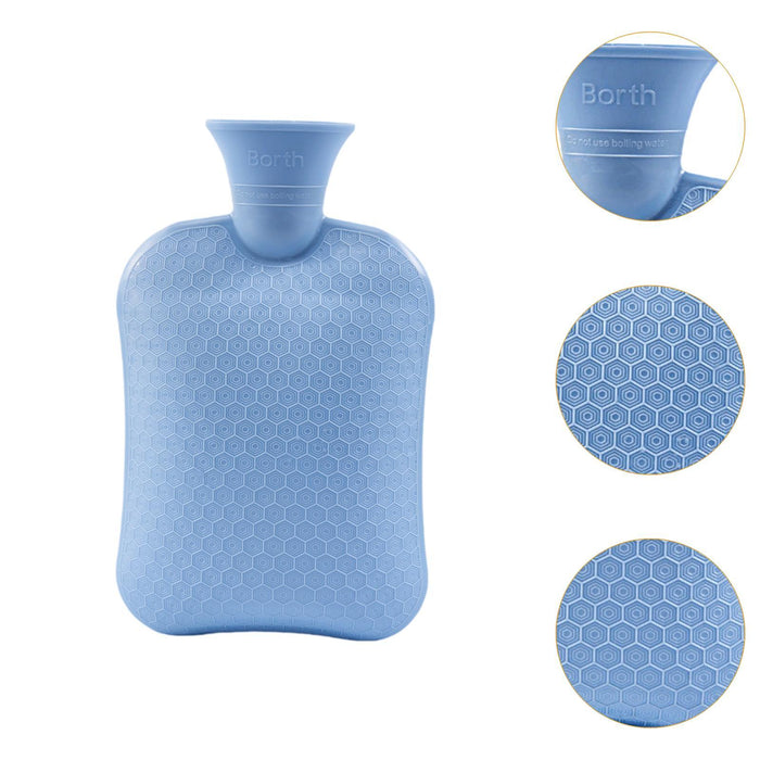 Hot Water Bottle Water Pouch Convenient Water Filling Portable Hot Water Bag Blue