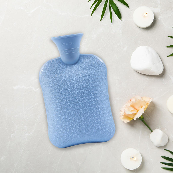 Hot Water Bottle Water Pouch Convenient Water Filling Portable Hot Water Bag Blue