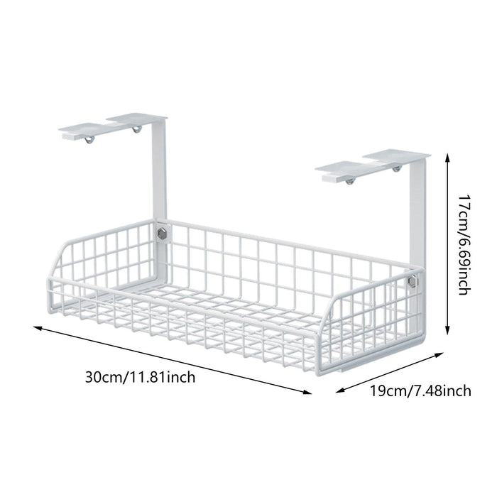 Under Desk Cable Organizer Metal Cord Organizer for Dining Room Home Kitchen White