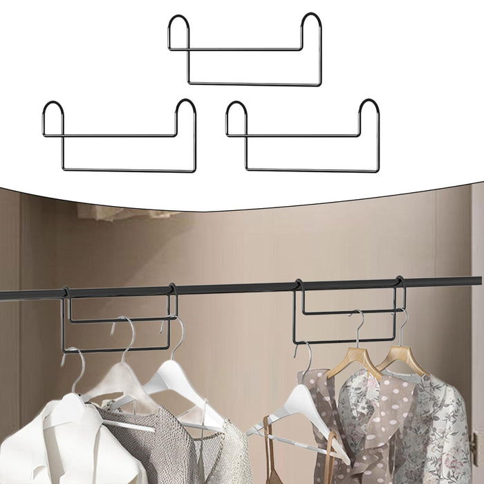 3Pcs Space Saving Hangers Clothes Storage Hangers for Dresses Sweaters Pants Black