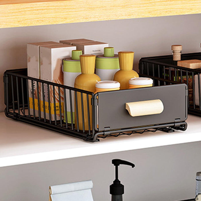 Pull Out Cabinet Organizer Metal Pull Out Drawer for Pantry Kitchen Bathroom 40cmx30cmx10cm