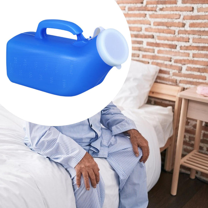 Urine Bottle 1200 ml Portable Urinal Pee Bottle for Seniors Children Elderly Blue Men