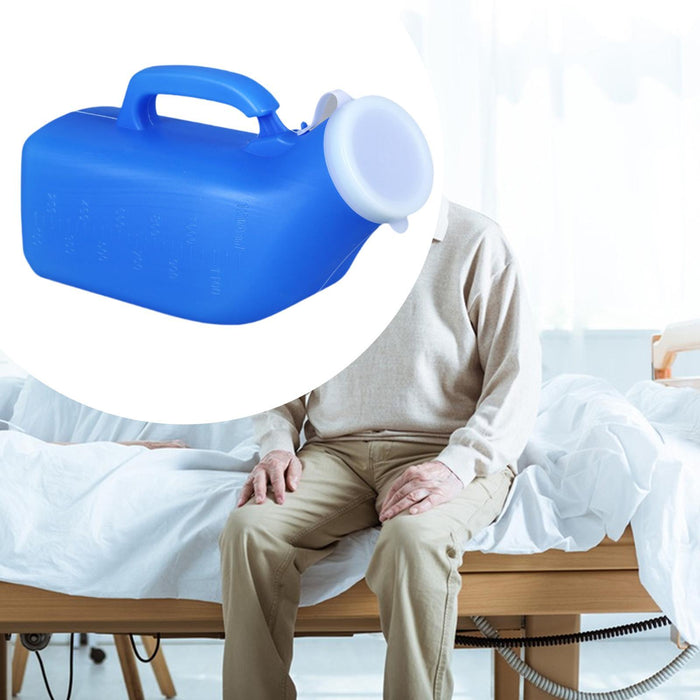 Urine Bottle 1200 ml Portable Urinal Pee Bottle for Seniors Children Elderly Blue Men