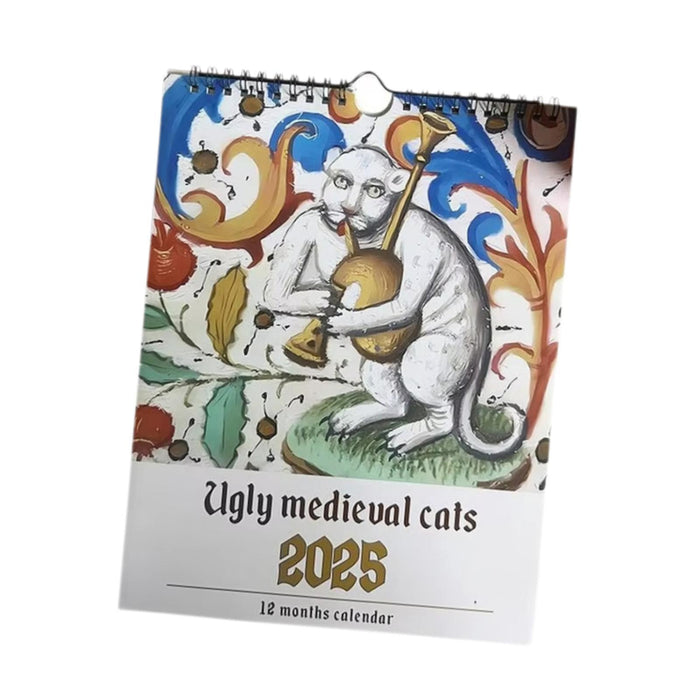 2025 Wall Calendar Practical Coil Wall Calendar for Hotel Bedroom Restaurant Strange Cat