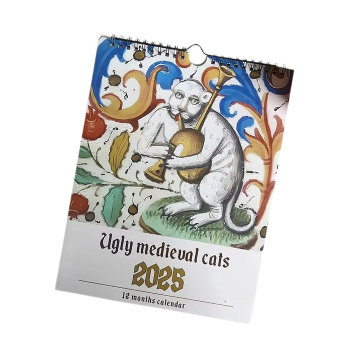 2025 Wall Calendar Practical Coil Wall Calendar for Hotel Bedroom Restaurant Strange Cat