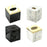 Square Tissue Box Cover Table Napkin Holder for Drawing Room Household Hotel Black Yellow