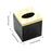 Square Tissue Box Cover Table Napkin Holder for Drawing Room Household Hotel Black Yellow