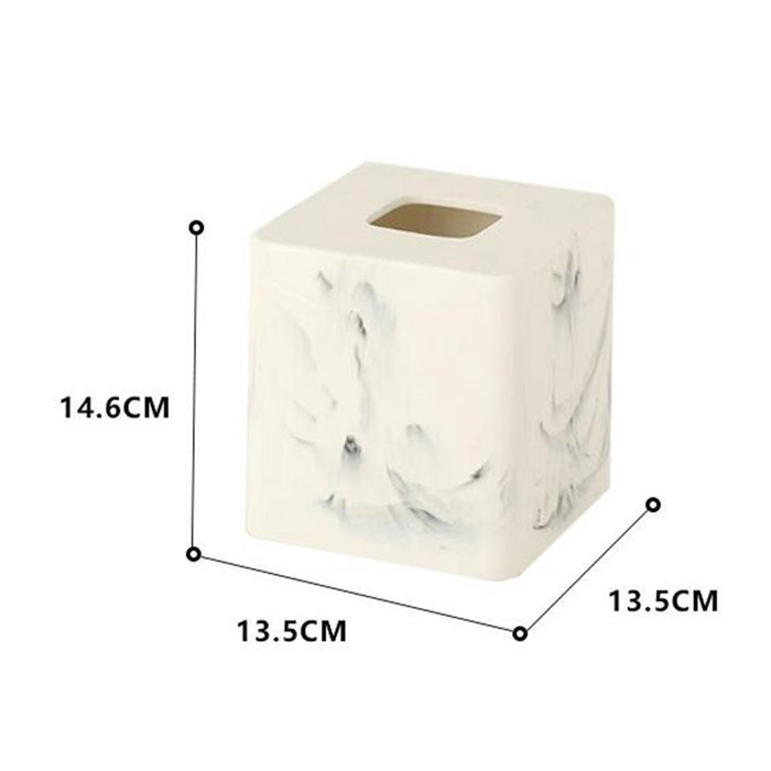 Square Tissue Box Cover Table Napkin Holder for Drawing Room Household Hotel White