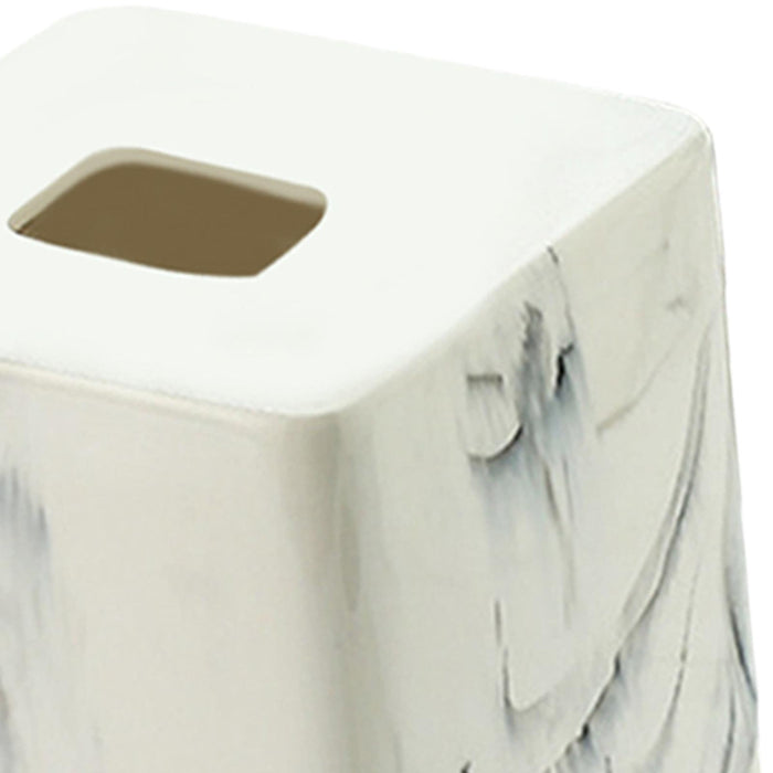 Square Tissue Box Cover Table Napkin Holder for Drawing Room Household Hotel White