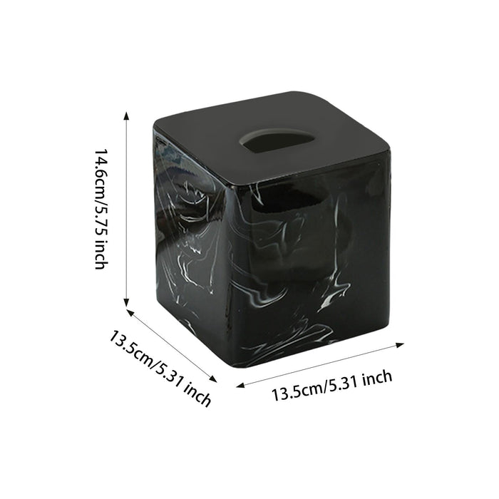 Square Tissue Box Cover Table Napkin Holder for Drawing Room Household Hotel Black