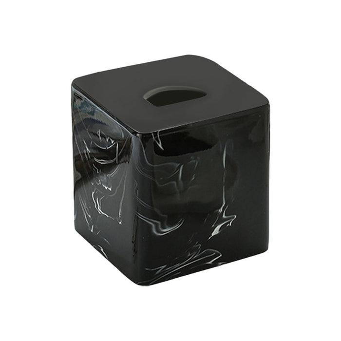 Square Tissue Box Cover Table Napkin Holder for Drawing Room Household Hotel Black