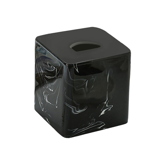 Square Tissue Box Cover Table Napkin Holder for Drawing Room Household Hotel Black