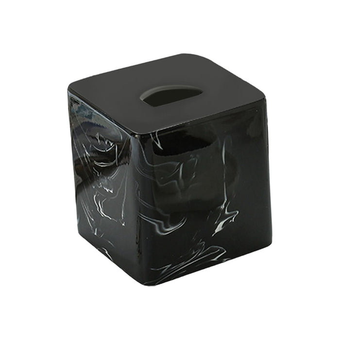 Square Tissue Box Cover Table Napkin Holder for Drawing Room Household Hotel Black