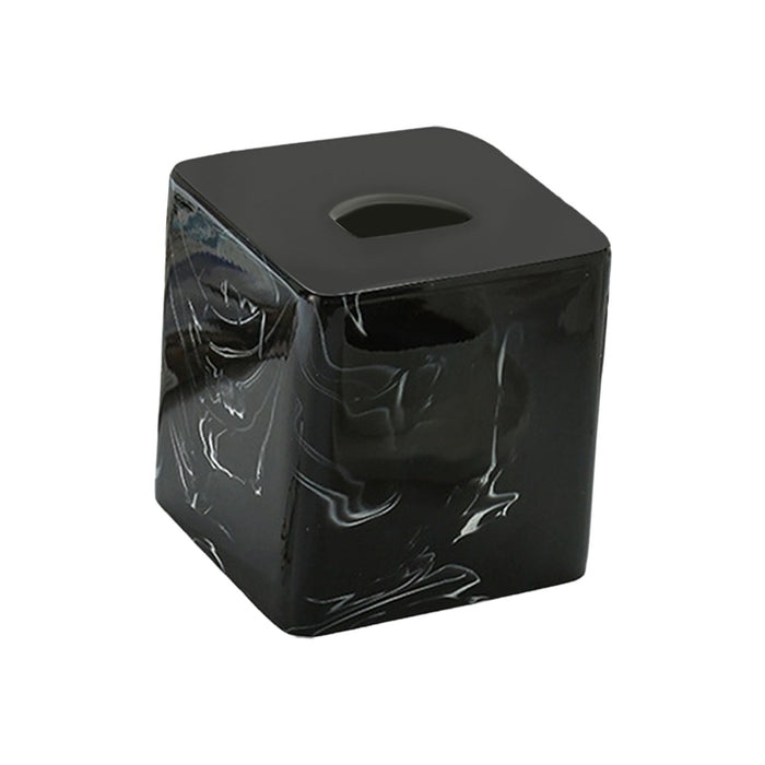 Square Tissue Box Cover Table Napkin Holder for Drawing Room Household Hotel Black