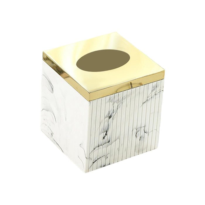 Square Tissue Box Cover Table Napkin Holder for Drawing Room Household Hotel White Yellow