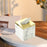 Square Tissue Box Cover Table Napkin Holder for Drawing Room Household Hotel White Yellow