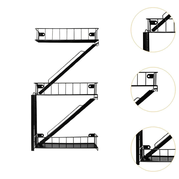 Fire Escape Wall Shelf 3 Layers Wall Mounted Shelf for Office Indoor Outdoor